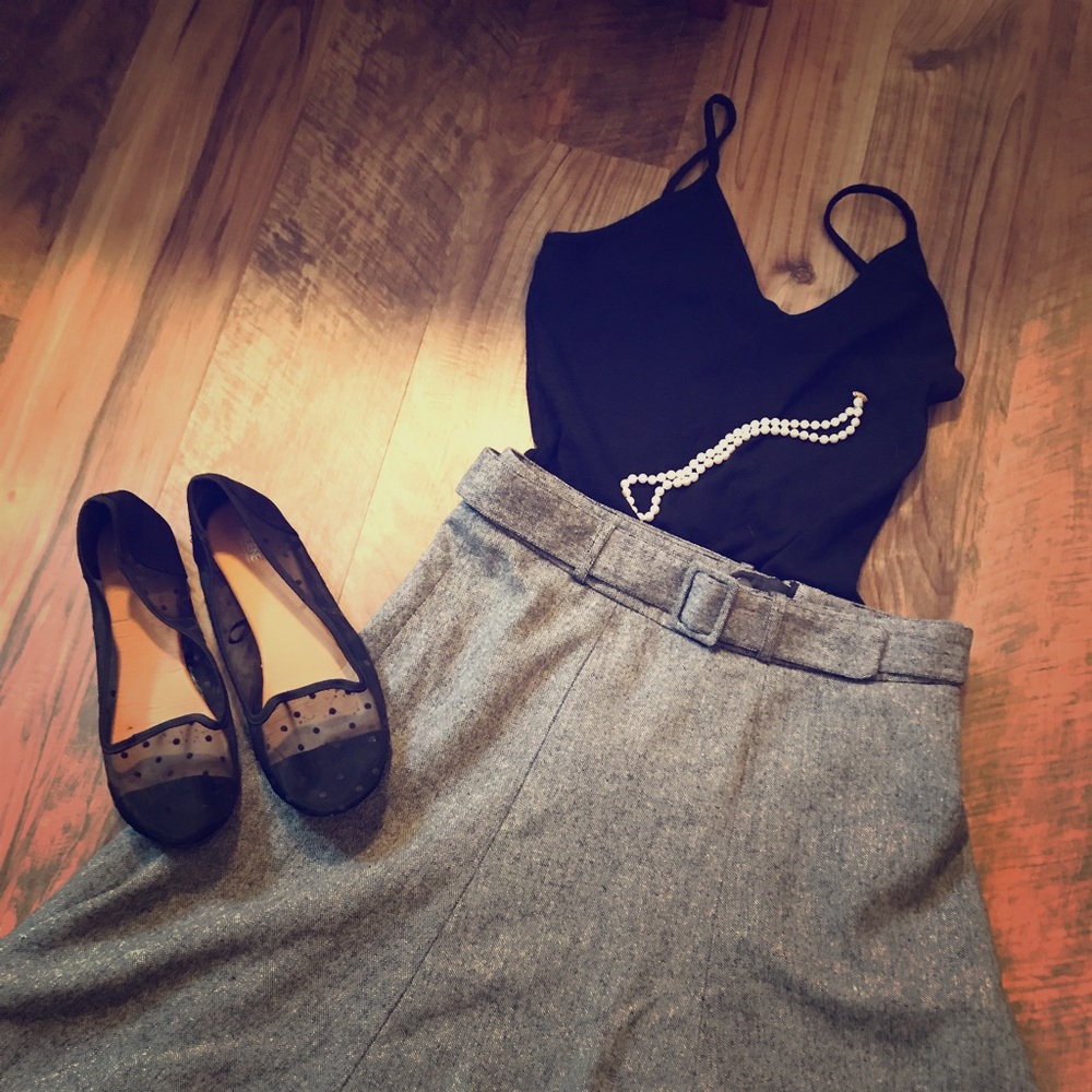 Black mesh polka dot flats